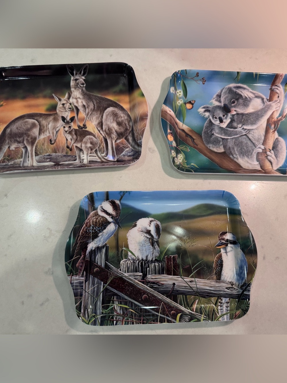 Vintage Ashdene Australian wildlife scatter trays artwork Natalie Jane Parker
